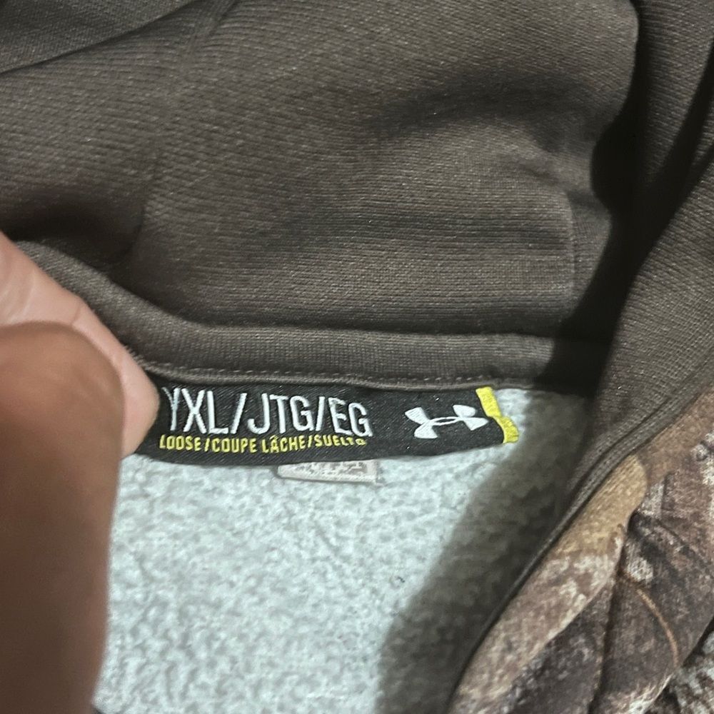 Under Armour UA RealTree Camo Fleece Hoodie Coldgear Sz XL - Picture 4 of 7